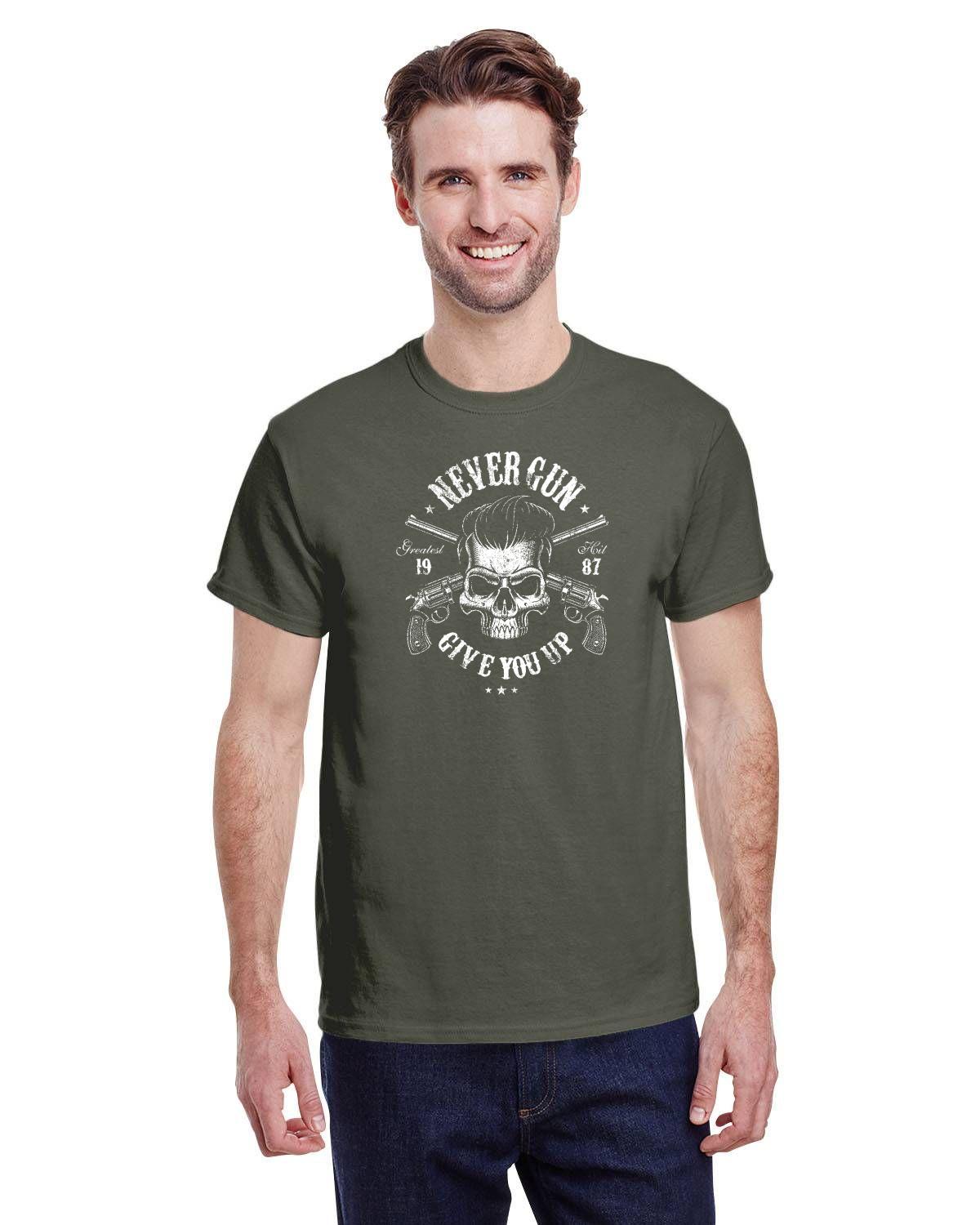 A-Never Gun Give You Up et ses chapîtres au dos - T-Shirt humoristique