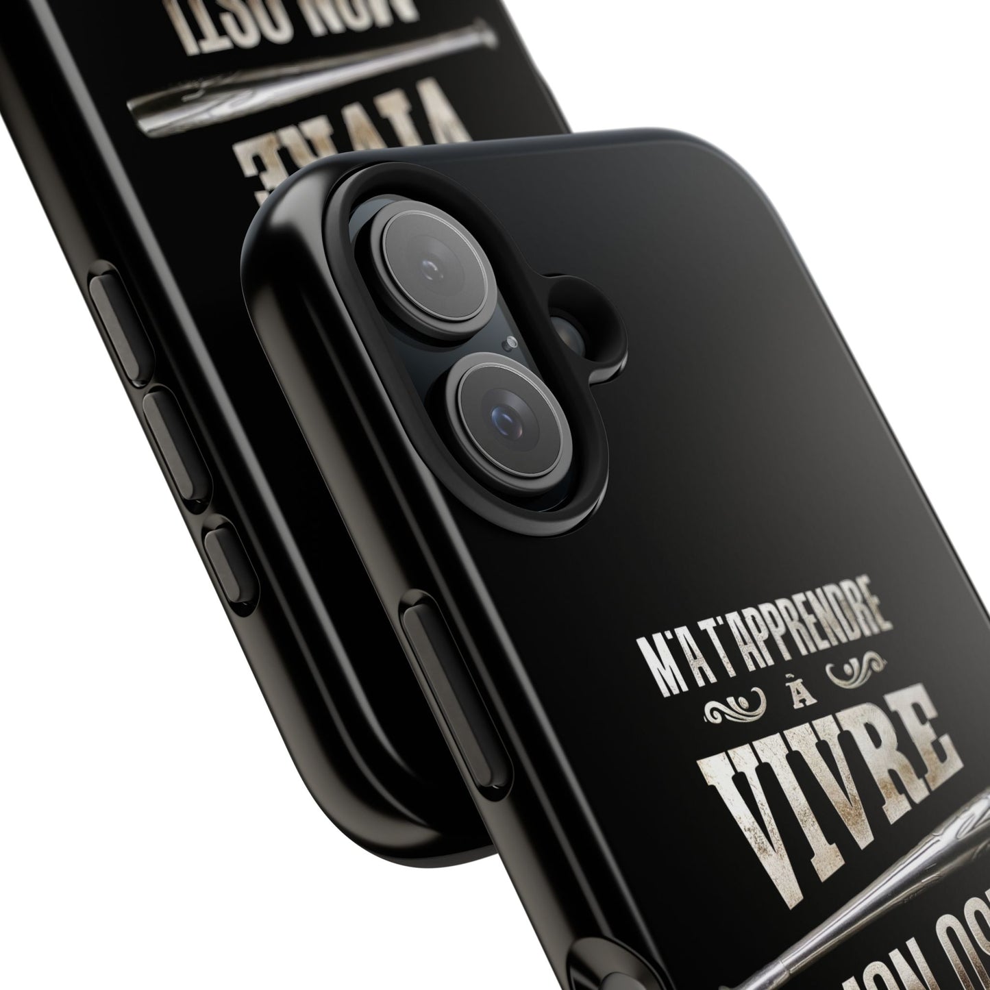 A-Étui protecteur — "M'a t'apprendre à vivre mon osti" Iphone case robuste