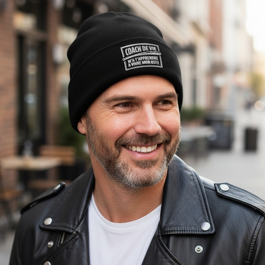 Bonnet brodé 3D - M'a t'apprendre à vivre mon osti