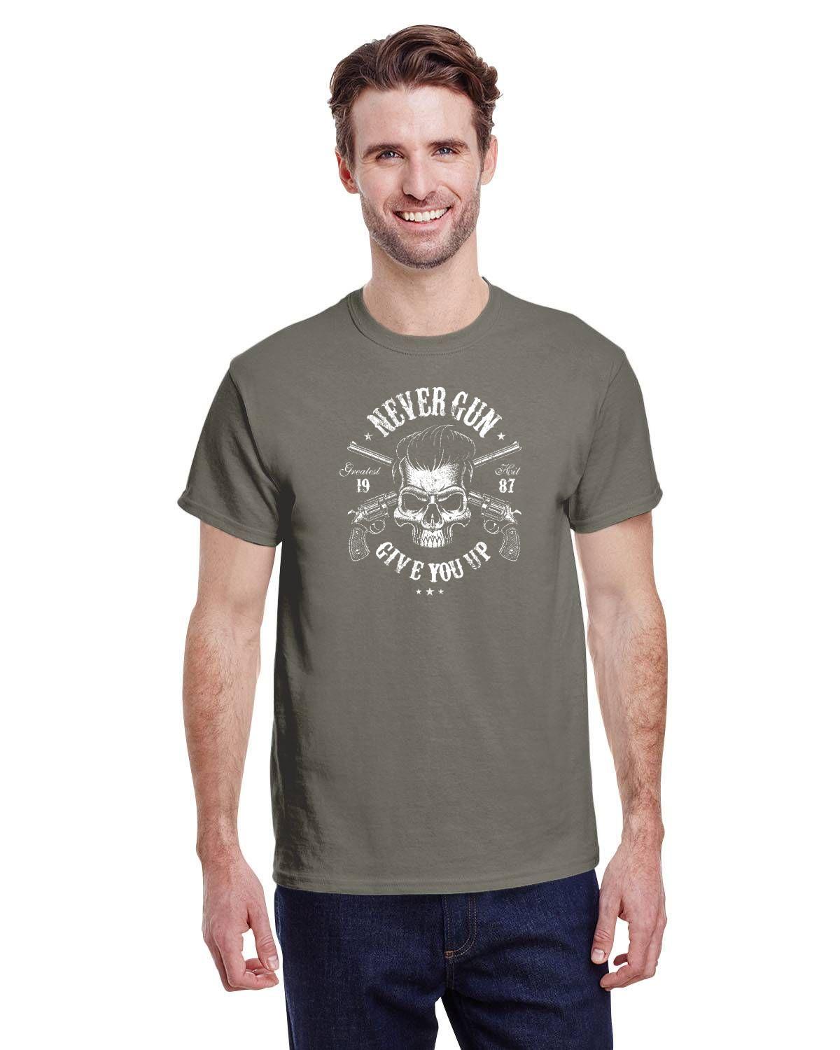 A-Never Gun Give You Up et ses chapîtres au dos - T-Shirt humoristique